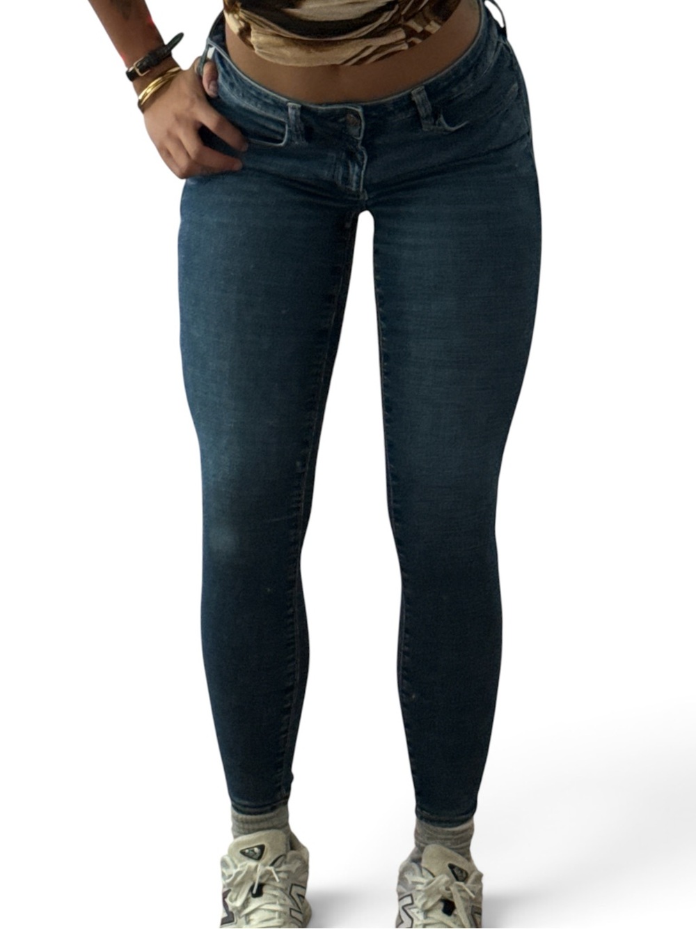 American Eagle Outfitters Low Rise Dark Blue Skinny Jeans